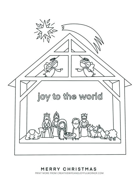 Nativity Scene Free Printable, Nativity Printables, Sunday School Coloring Sheets, Kids Ministry Ideas, Winter Worksheets, Nativity Coloring Pages, Class Crafts, Free Printable Coloring Sheets, Class Meetings