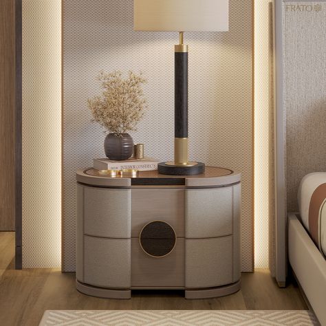 Luxury meets practicality in the brand new NEW ORLEANS bedside table, which combines ample storage with a generous bronze mirror top. A mix of leather & brushed brass add a subtle, sophisticated texture that is just right on point! Isn't it just exquisite? Hit the link in bio to see this bedside table in full detail! #Design #furniture #interiordecor #designinspiration #bedroomDecor #Bedroom #BedsideTable #NewOrleans #luxuryinteriors #BedroomDesign #BedroomIdeas #BedroomGoals Round Bed Side Table Design, Luxury Bedside Table Ideas, Side Table Design Bedroom, Luxury Bed Side Table Design, Side Tables Bedroom Modern Luxury, Bed With Side Tables, Bedside Table Luxury, Side Tables Bedroom Modern, Luxury Nightstand