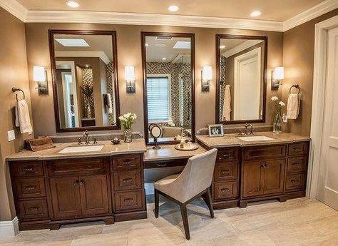 Master Bath Renovation, Master Bath Vanity, Makeup Area, Large Bathroom, Bath Renovation, New Toilet, Vanity Makeup, Master Bath Remodel, Traditional Bathroom