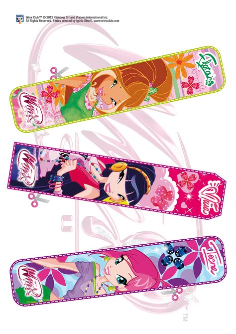 Winx club book marks for birthday party favors. Jojo's Bizarre Adventure Characters, Black And White Stickers, Sticker Template, Book Marks, Do It Yourself Crafts, Blind Bags, Club Parties, Club Party, Baby Party