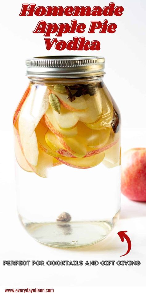 Homemade Apple Pie Vodka, made with fresh spices to make an aromatic and delicious flavored vodka. This is a great addition to apple cider, sangria, martinis, and apple cider vodka slush. Make a batch and place in mason jars for gifts to family and friends. A great hostess gift. #homemadeapplepievodka #homemadeflavoredvodka #fallcocktails #everydayeileen Tequila Photography, Apple Pie Vodka, Sangria Margarita, Vodka Sangria, Vodka Slush, Best Apple Recipes, Cider Sangria, Apple Cider Sangria, Homemade Apple Pie