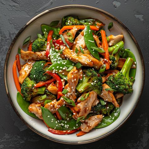 Craving a quick and healthy meal that doesn't skimp on flavor? Look no further than this vibrant Chicken and Vegetable Stir-Fry, utilizing the convenience of Costco Rotisserie Chicken Recipes, Asian Stir Fry Vegetables, Costco Rotisserie Chicken Recipe, Rotisserie Chicken Recipes Healthy, Stir Fried Vegetables, Chicken Main Dish Recipes, Costco Rotisserie Chicken, Vegetable Stir Fry Recipe, Asian Stir Fry