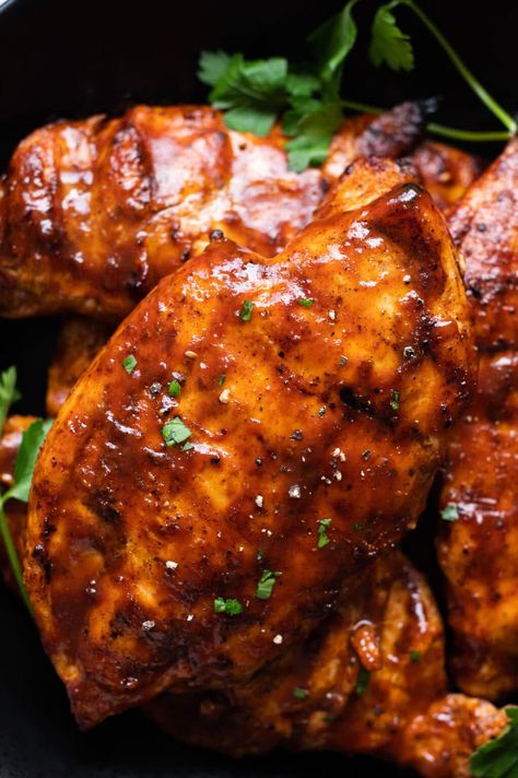 Grilled BBQ Chicken Breast - iFoodReal.com Grilled Barbecue Chicken Breast, Baked Bbq Chicken Breast, Barbecue Chicken Breast Recipes, Hawaiian Bbq Sauce Recipe, Grilled Boneless Chicken Breast, Grilled Bbq Chicken Breast, Instant Pot Bbq Chicken, Bbq Chicken Breast Recipe, Bbq Grilled Chicken Recipes