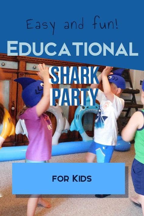 Kids love animals and sharks are no different. We had a ton of fun with an educational shark party for kids and I know you will too. Check out these ideas. Shark party favors, shark party decorations, shark party snacks, and shark party games. All the shark fun you can dream of. #sharkparty #kidsparty Shark Party Snacks, Shark Party Games, Shark Games For Kids, Shark Facts For Kids, Shark Party Favors, Shark Activities, Shark Party Decorations, Shark Themed Party, Shark Facts