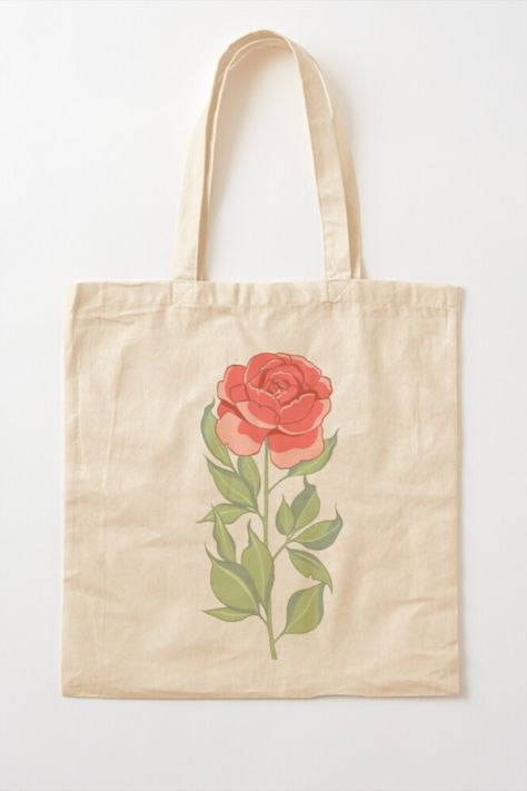 Tote bag red rose design handdrawn made with procreate Red Rose Drawing, Decorated Tote Bags, Teddy Christmas, Red Rose Design, Handpainted Tote, Handpainted Tote Bags, Rose Tote Bag, Tote Bag Designs, White And Pink Roses