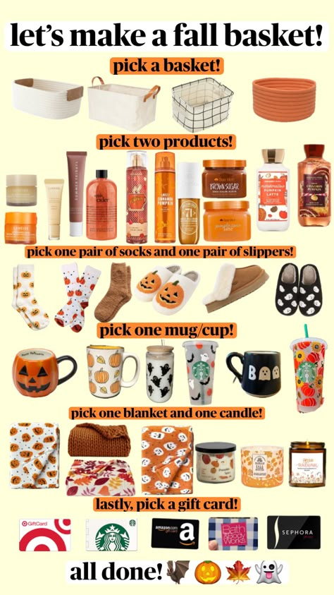 Boo Basket Ideas For Best Friend, Fall Basket, Fall Gift Baskets, Making A Gift Basket, Halloween Gift Baskets, Holiday Baskets, Halloween Baskets, Cute Birthday Ideas, Cute Gifts For Friends