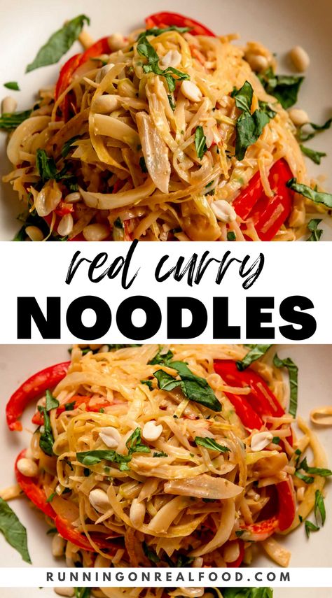 Red Curry Noodles Thai, Curry Noodles Recipe, Thai Curry Noodles, Vegetarian Red Curry, Red Curry Noodles, Chicken Rice Noodles, Living Foods, Curry Ramen, Red Curry Sauce