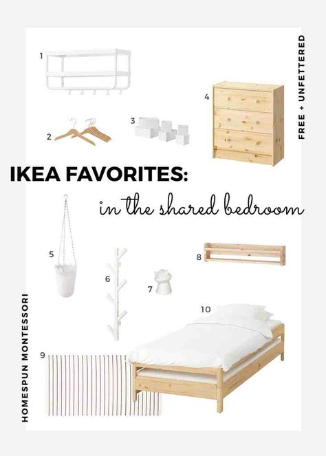 IKEA Favorites: The Products Most Loved in Our Montessori-Inspired Home - Free and Unfettered Utaker Ikea, Ikea Utåker, Ikea Favorites, Shared Kids Bedroom, Ikea Kids Bedroom, Ikea Hack Kids, Ikea Kids Room, Kids Rooms Shared, Kids Shared Bedroom