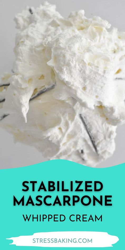 Whipped Cream Mascarpone Frosting, Whipped Mascarpone Frosting, Elegant Whipped Cream Cake Design, Whipped Cream With Mascarpone, Mascarpone Whipped Cream Frosting, Mascarpone Mousse Recipes, Marscapone Cream Cheese Frosting Recipe, Berry Whipped Cream Cake, Mascarpone Cream Cheese Frosting