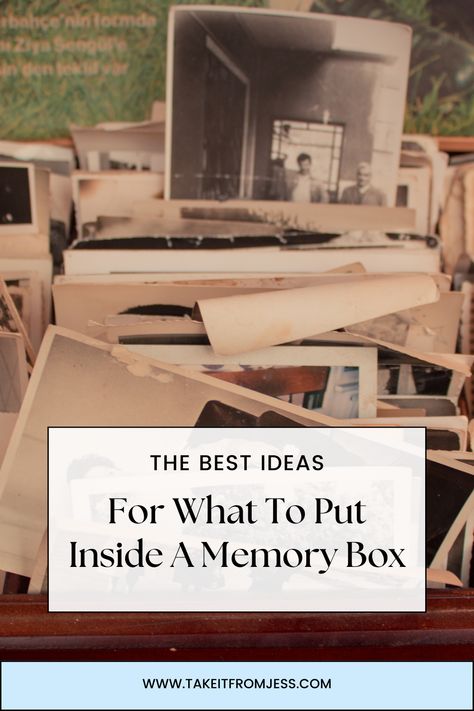 Make your memory box a treasure trove of your life's moments. Find out what to put in it with our list of the best ideas. Memory Box Ideas Diy, Memory Box Ideas, Graduation Memories, Memories Aesthetic, Types Of Memory, Baby Memory Box, Wedding Memory Box, Kids Memories, Old Letters