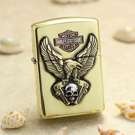 Zippo Lighter Case, Zippo Harley Davidson, Zippo Armor, Zippo Collection, Harley Davidson Eagle, Lighter Collection, Cool Lighters, Felt Pouch, Lighter Case