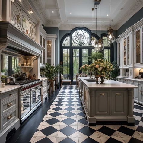 3+ Modern Twists on Victorian Kitchen Aesthetics for Your Home • 333+ Images • [ArtFacade] Modern Victorian Kitchen, Modern Victorian Home, Victorian House Interiors, Victorian Interior Design, Victorian Modern, Kitchen Aesthetics, Victorian Home Interior, Victorian Home Decor, Victorian Interior