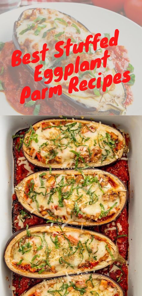 Eggplant Stuffed With Ricotta, Eggplant Stuffed With Meat, Eggplant Recipes Stuffed, Stuffed Egg Plant Recipes, Stuffed Eggplant Parmesan, Vegan Eggplant Parm, Stuffed Eggplant Recipes Italian, Beef Stuffed Eggplant Recipes, Stuffed Eggplant Recipes Vegetarian