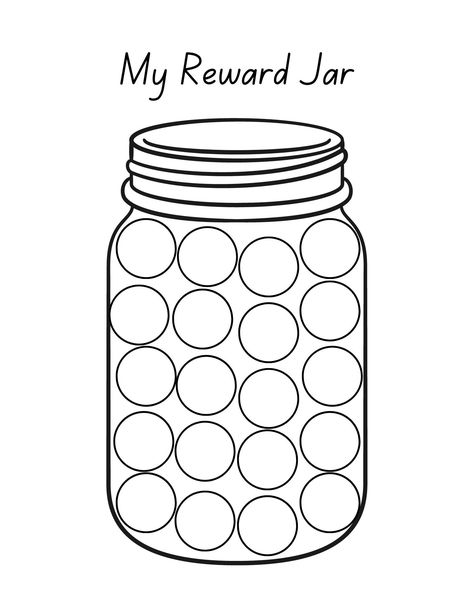 This printable coloring page, featuring a reward jar filled with 20 marbles, can be used for groups or individuals as a visual aid to track progress towards achieving personal and educational goals. By coloring in the 20 marbles, adults and children alike can visually represent their achievements and milestones, fostering a sense of accomplishment and motivation. Whether it's for personal development or educational purposes, this printable coloring page provides a creative outlet to celebrate pr Pickle Jar Crafts, Tutoring Reading, Jar Printable, Educational Goals, Marble Jar, Reward Jar, Child Behavior Chart, Visual Tracking, Preschool Planning