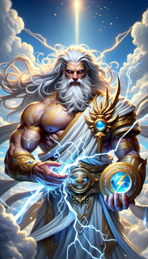 Zeus Art Greek Mythology, Arte Do Hulk, God Of Lightning, Zeus Greek, Zeus God, Greek Heroes, Ancient Greek Gods, Classical Mythology, Greek Gods And Goddesses