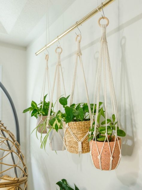 Simple Minimalist No Tassel Macrame Plant Hanger Without Tail, Long Hanging Plant Pot Holder,indoor Hanging Planter No Tail Tassle No Fringe - Etsy No Tassel Macrame Plant Hanger, Plant Pot Holder, Indoor Plant Wall, Hanging Planters Indoor, Hanging Plant Wall, Plant Pot Holders, Apartment Plants, Hanging Plants Indoor, Macrame Plant Holder