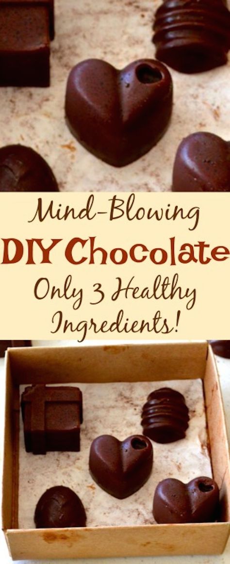 DIY chocolate only 3 healthy ingredients Vegan Icing, Lite Recipes, Ag Science, Holiday Candies, Royal Recipe, Chocolate Ideas, Chocolate Candy Recipes, Diy Chocolate, Travel Snacks