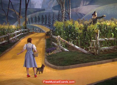 On her journey down the Yellow Brick Road, Dorothy meets the Scarecrow, who is a likable fellow and he also seems to be a pretty good dancer like Dorothy herself. Description from laopride.com. I searched for this on bing.com/images Wizard Of Oz Movie, Wizard Of Oz 1939, The Yellow Brick Road, The Spectre, Septième Art, Land Of Oz, The Wonderful Wizard Of Oz, Brick Road, Yellow Brick Road