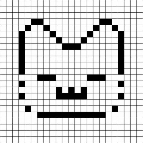 Star Tapestry Crochet Pattern, Easy Pixel Crochet Pattern, Two Color Pixel Art Grid, Crochet Grid Patterns Easy, Cat Grid Pattern, Cat Pixel Art Grid, Grid Art Ideas, Crochet Pixel Grid Patterns, Crochet Pixel Pattern Easy