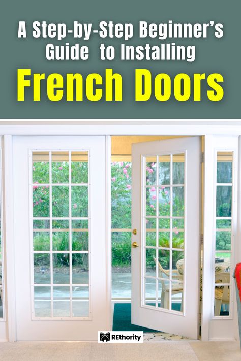 Transform your living space effortlessly with our comprehensive guide on installing French doors. From choosing the perfect doors to the final finishing touches, uncover expert tips and step-by-step instructions that make this DIY project a breeze. Elevate your home to new heights today! How To Install French Doors Exterior, How To Install French Doors, French Door Hardware, Diy French Doors, Patio Door Installation, Old French Doors, Installing French Doors, Indoor French Doors, Dark Doors