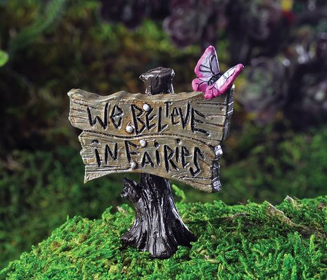 Butterfly Sign, Gardening Australia, Fairy Garden Sign, Believe In Fairies, Fairy Furniture, Mushroom Fairy, Mini Fairy Garden, Fairy Garden Supplies, Fairy Garden Decor