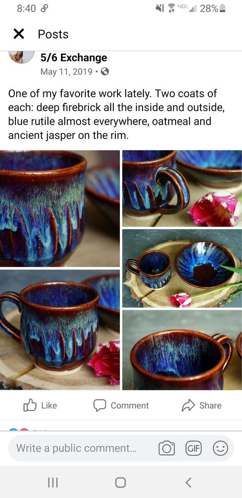 Blue Rutile, Glaze Combinations, Amaco Glazes, Ceramic Glaze Recipes, Pottery Form, Ceramic Workshop, Hand Thrown Pottery, Slab Pottery, Glaze Ceramics