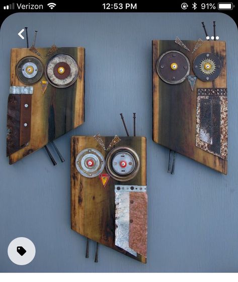 Owl Crafts, Junk Art, Pallet Art, Wood Creations, Recycled Art, Assemblage Art, Driftwood Art, Owl Art, Functional Art