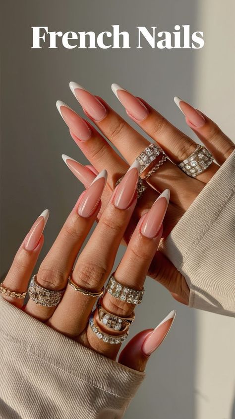 French Nails Detail Nails, Press Ons Nails, Nails French Tips, Highlights Natural, Nails French, Press Ons, French Tips, Nails Nailart, French Nails