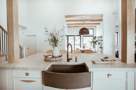 Kitchen Reveal! - Cara Loren Toll Brothers Kitchen, Adobe Style Homes, Modern Coastal Farmhouse, Textured Bowls, Cara Loren, Building Inspiration, Ceramic Canisters, Farm Sink, How To Make Light