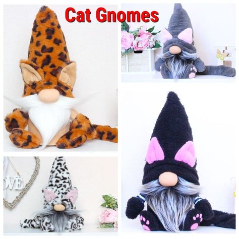 Cat Gnome Diy, Cat Gnomes Diy How To Make, Gnome Animals, Gnome Cat, Christmas Decor 2022, Cat Gnome, Winter Diy Crafts, Gnome Pictures, Gnome Tutorial