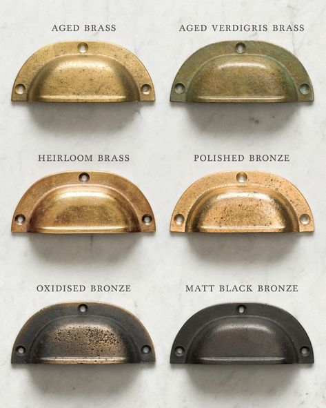 Handcrafted Fittings | deVOL Kitchens Vintage Kitchen Door Handles, Oil Rubbed Brass Kitchen Hardware, Devol Kitchen Hardware, Dark Brass Kitchen Hardware, Iron Kitchen Hardware, Kitchen Handles Ideas, Farmhouse Cabinet Hardware, Brass Hardware Kitchen, Classic Cupboard