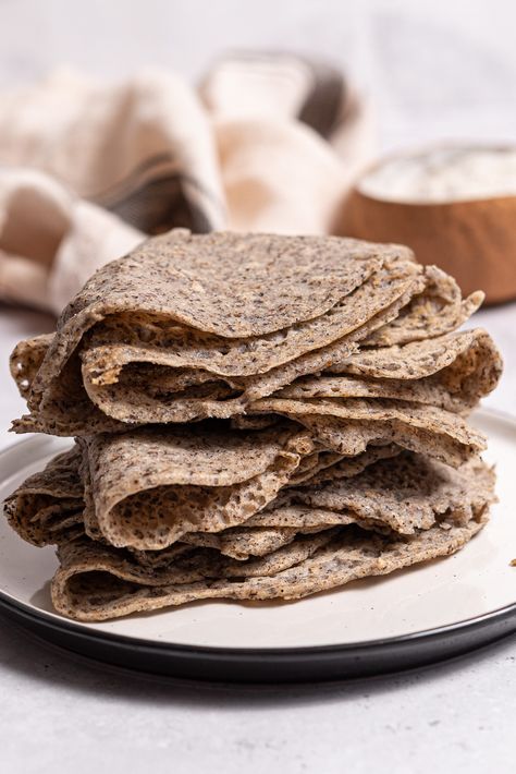 2 Ingredient Vegan Buckwheat Crepes Savory Crepe, Plant Based Dessert Recipes, Crepe Ingredients, Buckwheat Crepes, Gluten Free Crepes, Gluten Free Plant Based, Sweet Crepes, Buckwheat Pancakes, Savory Crepes