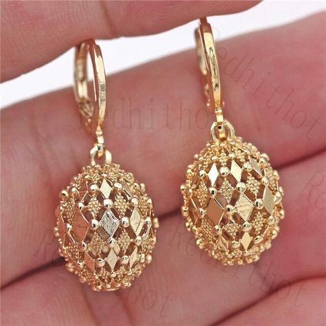 Fashion Earrings for Women Gold Plating Disco Ball Flash Drop Earring Round Rock Punk Earrings Trendy Jewelry for Party Club _ - AliExpress Mobile Punk Earrings, Classic Earrings, Rock Punk, Estilo Punk, Style Punk, Gold Filled Earrings, Diamond Drop Earrings, Trendy Earrings, Hanging Earrings