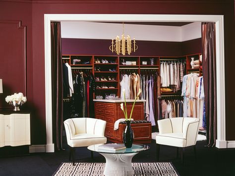 i am seriously considering painting the master closet burgundy Burgundy Bedroom, Burgundy Walls, Old Victorian House, Walls Ideas, Walking Closet, Walk In Closet Design, California Closets, Dressing Rooms, Dream Closets