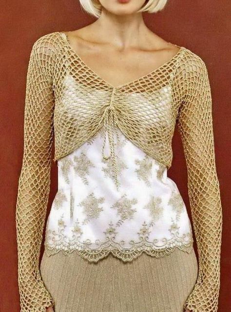 Crochet Bolero Free Pattern - Stylish & Easy Crochet Caplet, Crochet Shrug Bolero, Crochet Shrug Pattern Free, Diy Crochet Top, Crochet Bolero Pattern, Crochet Waistcoat, Crochet Blouse Pattern, Bolero Pattern, Crochet Summer Dresses