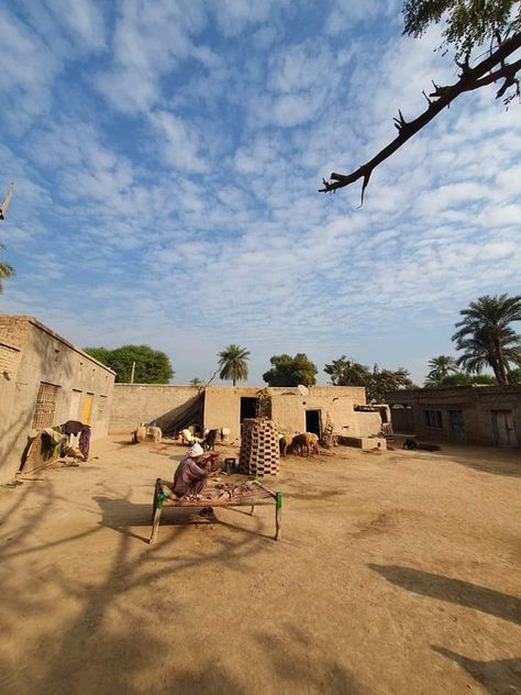 Pakistani village life (Urdu: پاکستانی گاؤں کی زندگی‎ ) is the traditional rural life of the people of Pakistan People in village usually live in houses made of bricks, clay or mud. These typically have two or three rooms which house extended families. Although now they prefer living by making separate home for each family (nuclear units) but they don't live far away from their relatives, and they are extending their villages by making more homes. Pakistani Village Aesthetic, Pakistan Village Aesthetic, Village Mud House, Pakistani Village Life, Pakistan Village Life, Pakistani Village, Pakistan Village, Ackley Bridge, Mud Houses