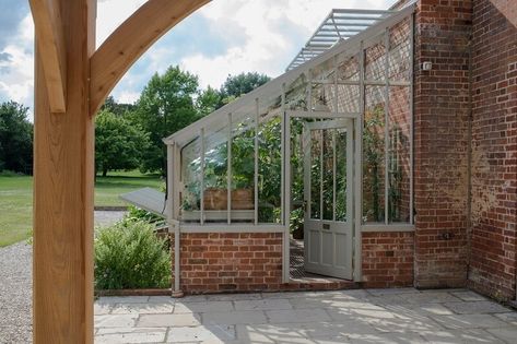 Edwardian House Interior, Attached Greenhouse, Lean To Conservatory, Walled Gardens, Victorian Greenhouse, Victorian Greenhouses, Glass Conservatory, Conservatory Greenhouse, Lean To Greenhouse