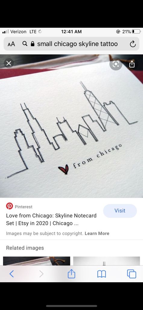 Chicago Painting Easy, Chicago Tattoo Ideas Simple, Chicago Tattoo Ideas, Chicago Skyline Tattoo, Denver Tattoo, Chicago Painting, Skyline Tattoo, Chicago Tattoo, Chicago Skyline