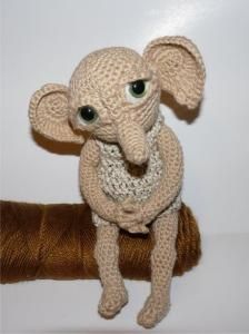 My new pattern - Dobby from Harry Potter - Patterns for Sale Links - Crochetville Dobby From Harry Potter, Dobby Harry, Elf Pattern, Crochet Characters, House Elf, Free Dobby, Harry Potter Crochet, Crocheted Dolls, Harry Potter Nursery