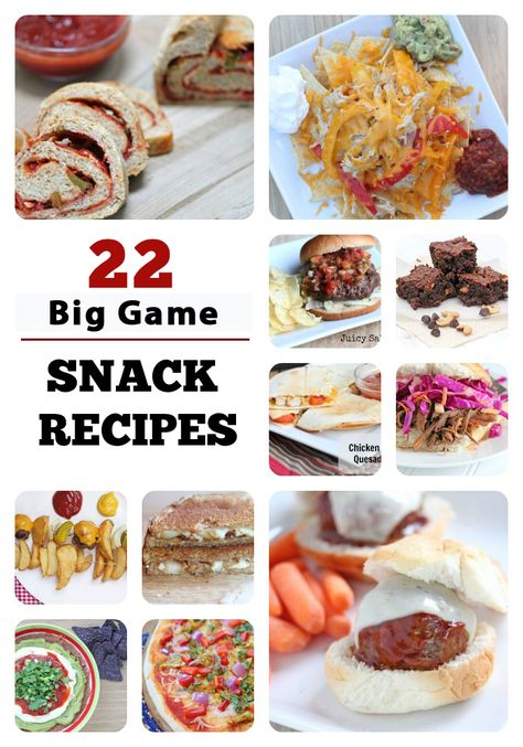 Big Game Recipes 22 Big Game Snack Recipes Super Bowl Food Appetizers Football Snacks Kids Party Ideas, Easy Superbowl Snacks, Super Bowl Kids, Superbowl Ideas, Supper Bowl, Super Bowl Snack Recipes, Super Bowl Party Ideas, Crowd Recipes, Super Bowl Snack