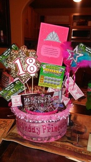 Birthday Basket, Birthday Gift Baskets, 18th Birthday Gifts, Diy For Girls, Birthday Gift Ideas, 18th Birthday, Birthday Presents, Creative Gifts, Gift Baskets