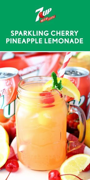 Cherry Lemonade, Pineapple Lemonade, Punch Drinks, Drink Recipes Nonalcoholic, Malibu Rum, Lemonade Recipes, Jello Shots, Punch Recipes, Alcohol Drink Recipes