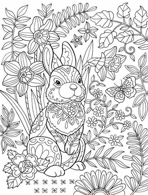 41 Free Easter Coloring Pages That Are Totally Free - So Festive! Easter Colouring Printables, Rabbit Colouring Pages, Bunny Colouring Pages, Easter Coloring Pages Printable Free, Easter Colouring Pages, Rabbit Printable, Free Easter Coloring Pages, Easter Coloring Sheets, Easter Color