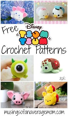 Musings of an Average Mom: Ufufy Crochet Patterns Pokemon Crochet Pattern, Disney Crochet Patterns, Disney Free, Bear Amigurumi, Chevron Blanket, Disney Monsters, Confection Au Crochet, Crochet Disney, Hanging Ideas