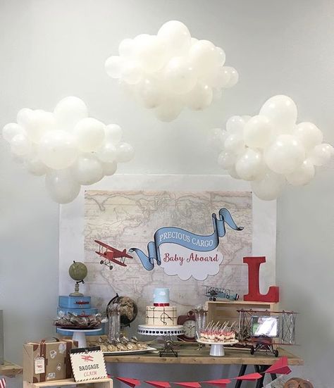 Travel Baby Shower Theme, Travel Baby Showers, And So The Adventure Begins, Baby Party, Travel Themes, Party Planner, Baby Shower Themes, Event Decor, Balloons