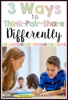 "It challenges the assumption that all recitations or discussions need to be held in whole-group settings" Arends Pg. 381 The Think-Pair-Share strategy gives students a procedure to follow that allows time to think before sharing with one other student and not whole class. INTASC standards: Instructional Strategies and Learning Environments Cooperative Learning Strategies, Think Pair Share, Owl Teacher, Partner Talk, Classroom Engagement, Teaching Secondary, Teaching College, Classroom Strategies, Whole Brain Teaching