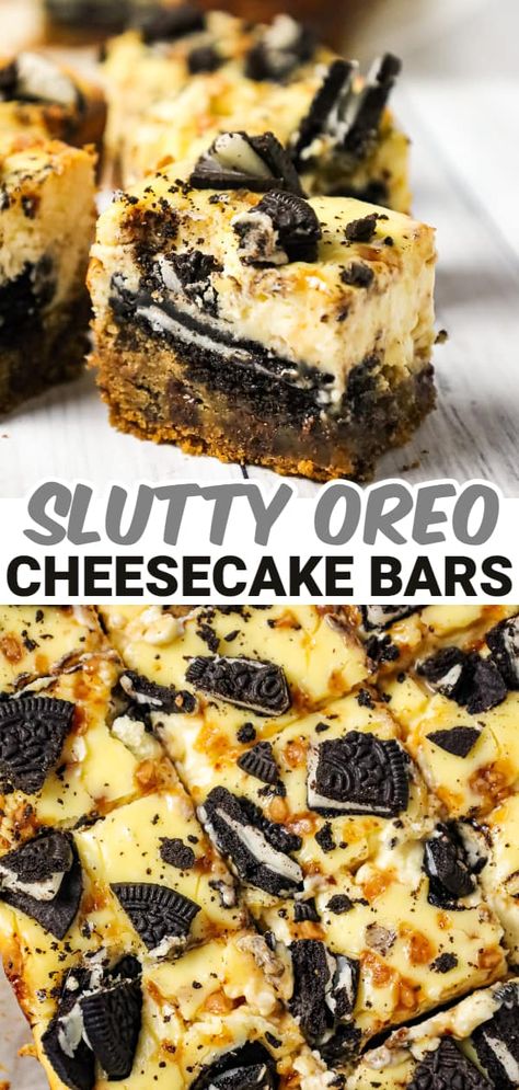 Oreo Chocolate Chip Cheesecake Bars, Chocolate Chip Oreo Brownie Bars, Oreo Cheesecake Bars Easy, Desserts For Big Crowds, Oreo Cookie Dough Cheesecake, Skor Cheesecake Recipes, Toffee Oreo Dessert, Oreo Dessert For A Crowd, Cookie Monster Cheesecake Bars