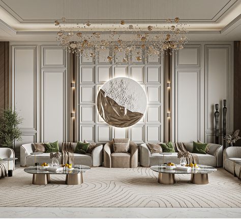 Neoclassic Majlis, Luxury Majlis Design, Living Room Neoclassic, Lobby Wall Design, Luxury Majlis, Luxury Interior Design Living Room, Majlis Design, Victorian Interior Design, House Wall Design