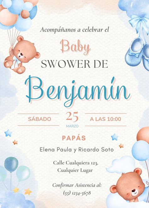 Baby Shower Elegante, Tohru Honda, Christening Invitation, Business Model Canvas, Bear Invitations, Baby Shower Invitaciones, Printable Invitation Templates, Fun Birthday Party, Subscribe Button