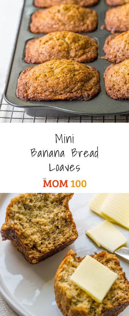 Mini Banana Bread Loaves / 8 adorable little loaves for the price of one recipe.   #baking #quickbread #bananabread Small Banana Bread Recipe, Mini Loaf Banana Bread Recipe, Loaf Desserts, Mini Banana Bread Loaves, Banana Bread Loaves, Mini Banana Bread, Mini Loafs, Mini Breads, Mini Bread Loaves